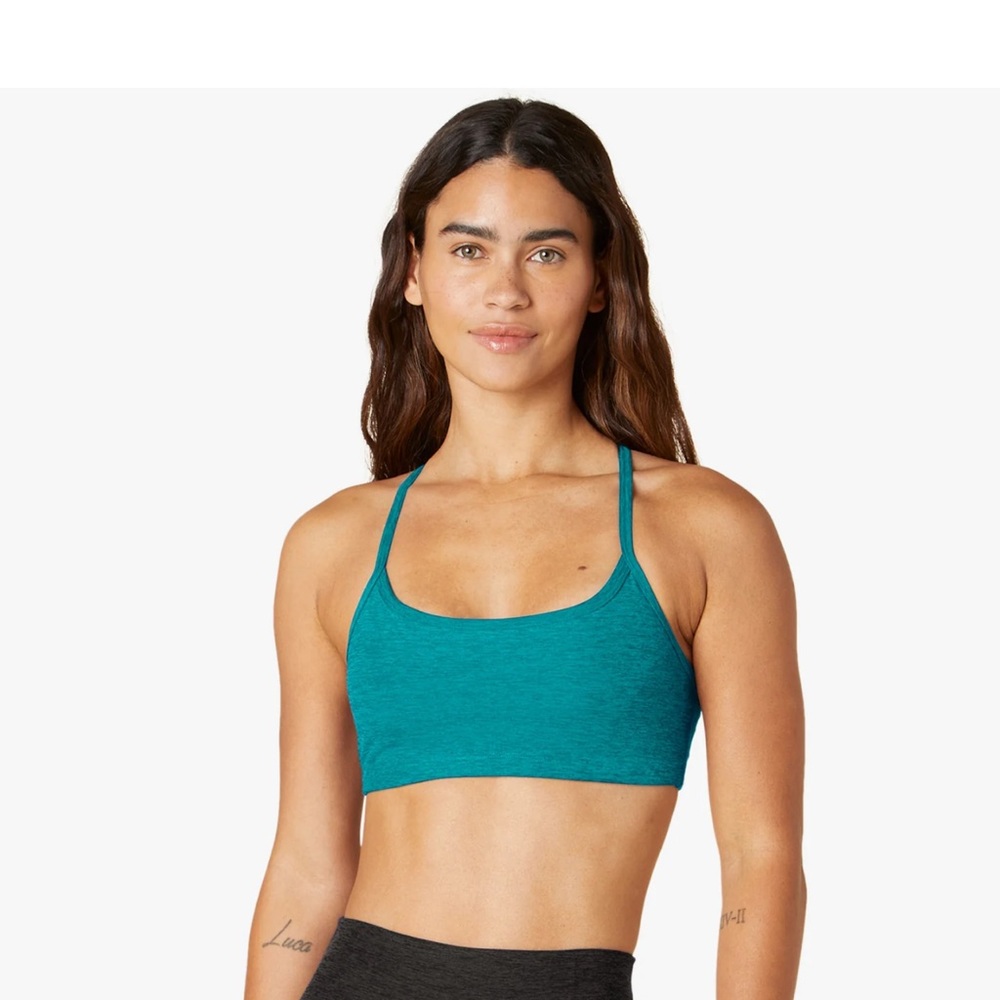 Beyond Yoga Spacedye Slim Racerback Bra NWT Size M in Pebble Blair Heather